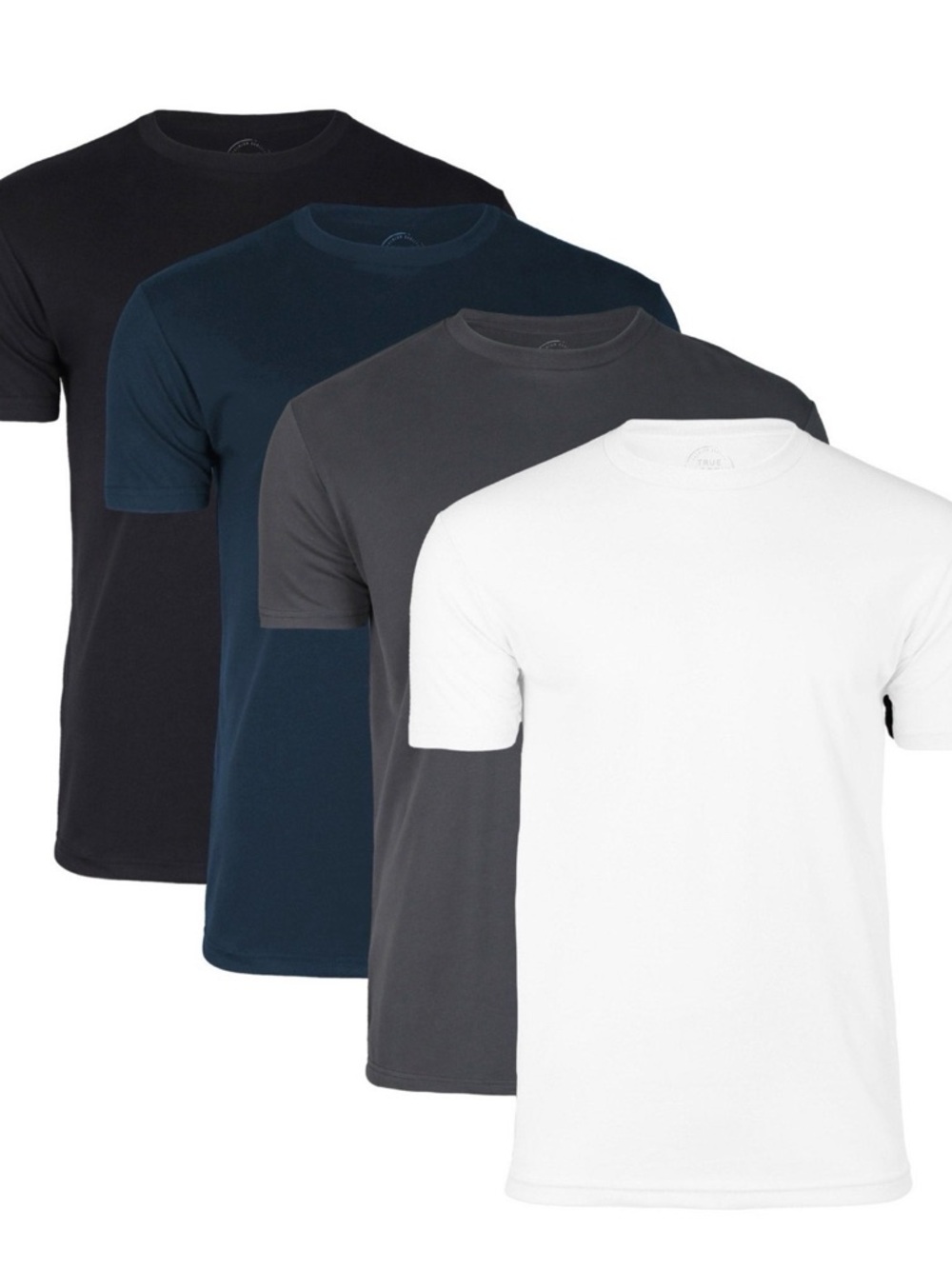 True Classic Men’s Crew Neck T-Shirts 4-Pack Black White Navy Carbon L NWT